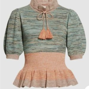ULLA JOHNSON AVA PUFF SLEEVE SWEATER. Size Small.